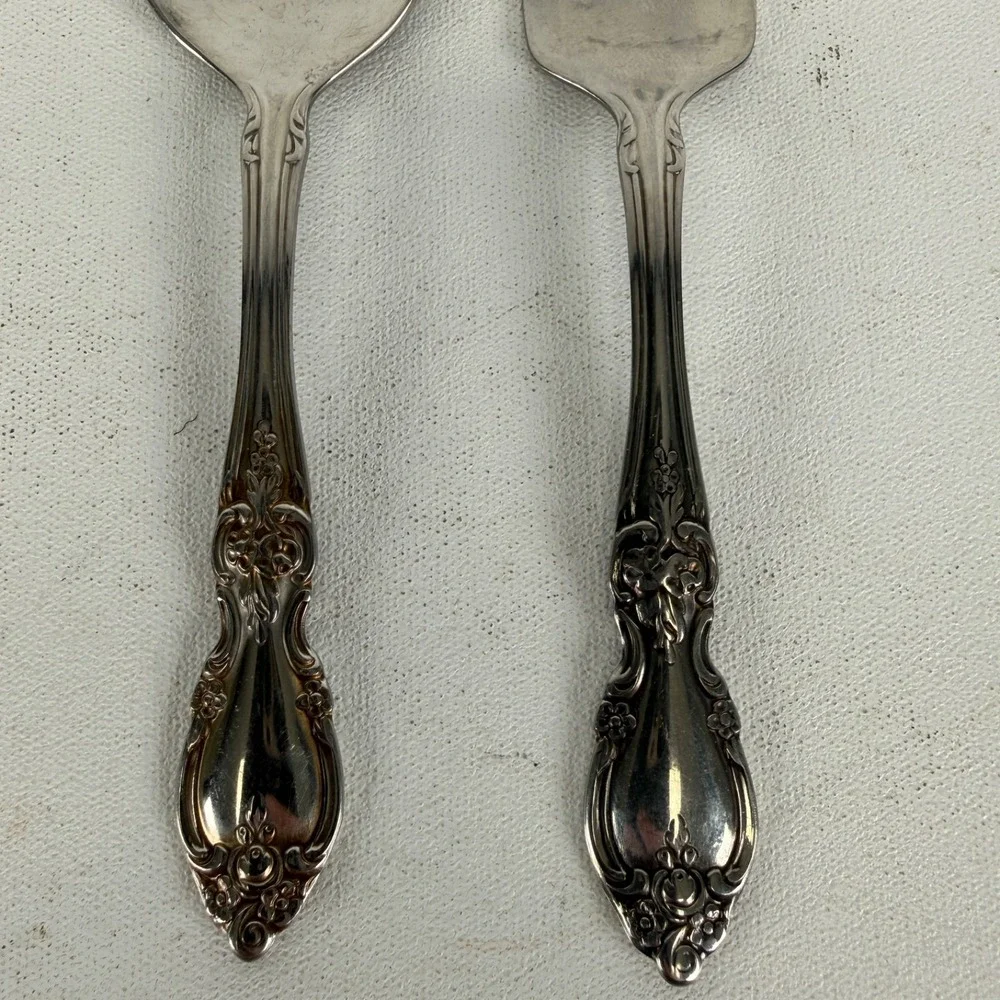 Oneida Community Stainless Silverware Baby Infant Fork & Spoon Set Louisiana
